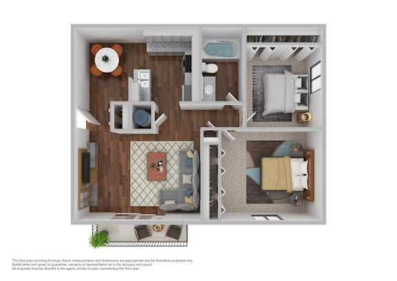 B2 Floor Plan at Westchester Apartments, North Carolina, 27713