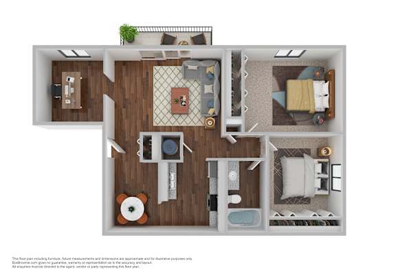 B4 Floor Plan at Westchester Apartments, Garner, NC