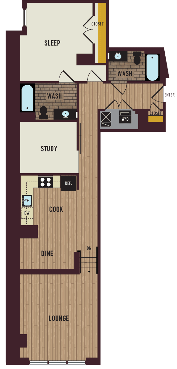 the loft floor plan of a house with a garage and a bedroom