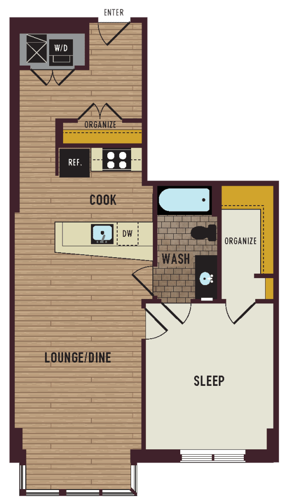 a floor plan of a home with a bedroom and a living room