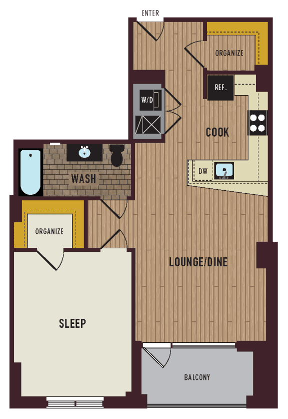 a floor plan of a home with a bedroom and a living room