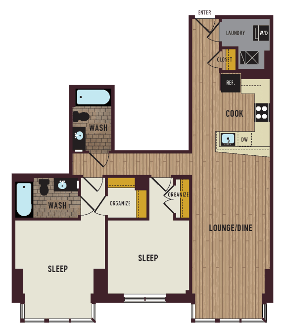 a floor plan of a home with a bedroom and a living room