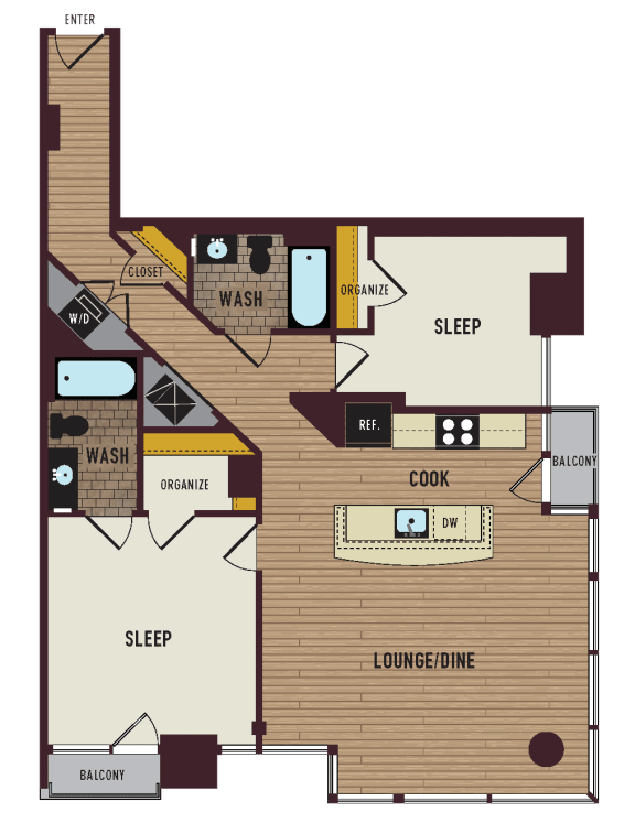 a floor plan of a home with a bedroom and a living room
