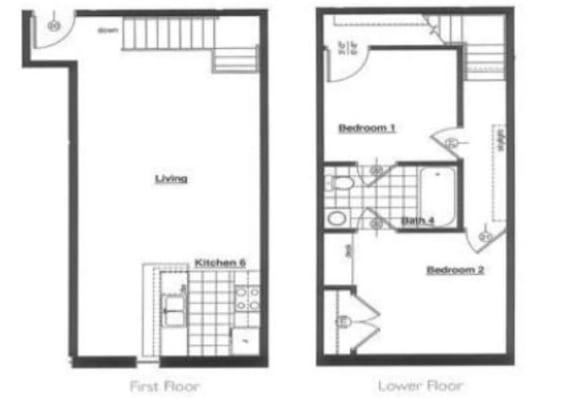 the floor plans of two different floors of a house