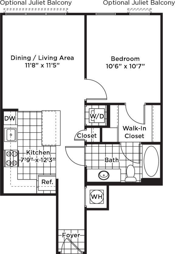 a floor plan of a house with a bedroom and a living room