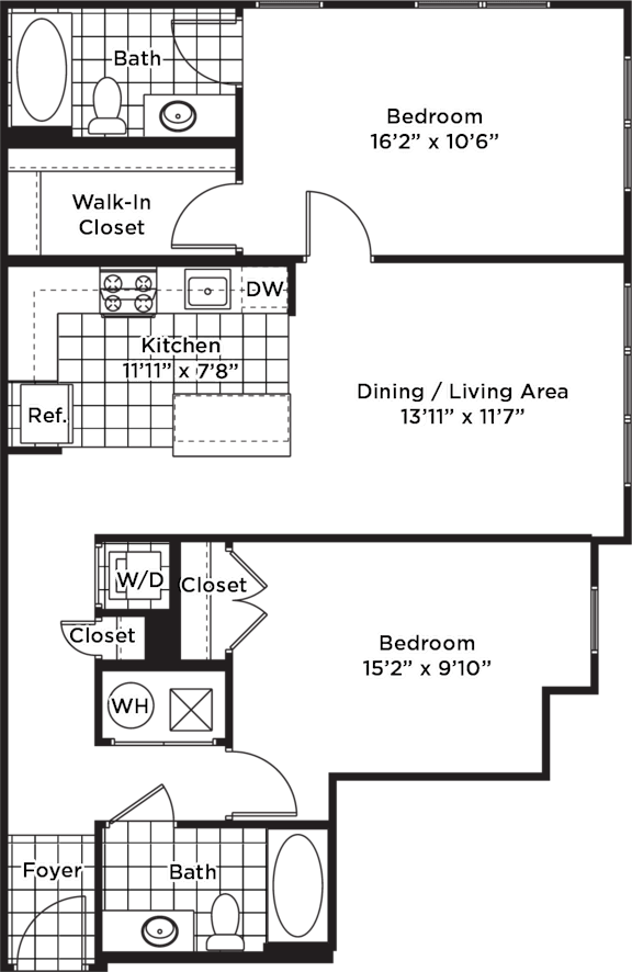 Floor Plan  a floor plan of a house with two bedrooms and a living room