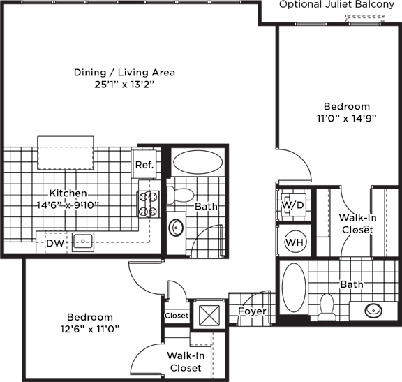 a floor plan of a house with a bedroom and a living room