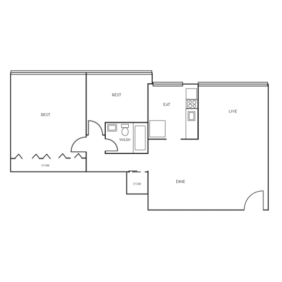 black and white floorplan image