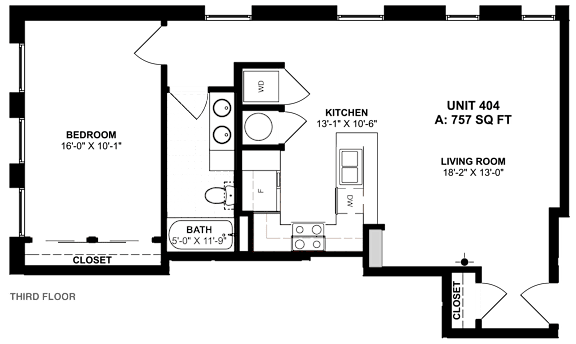 the third bedroom floor plan of a 2 bedroom apartment at the capella tower in cape town