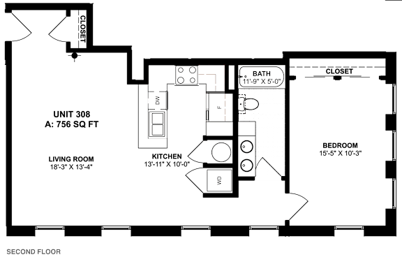 the third bedroom floor plan of a 2 bedroom apartment at the capella tower in cape town