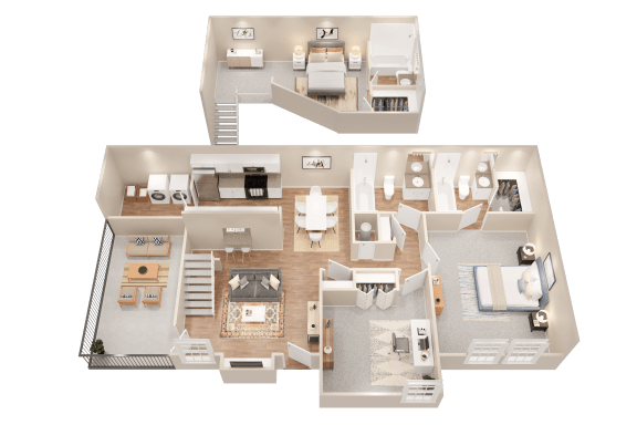 3d floor plan of a home and apartments