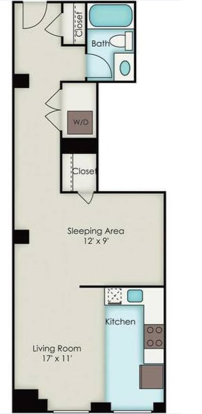 a floor plan of a small apartment
