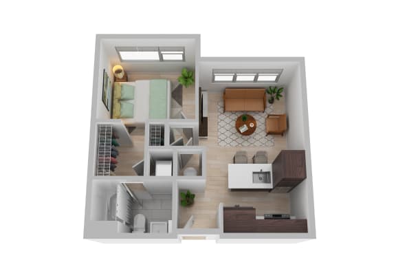 bedroom floor plan an open concept living room and kitchen with a dining room