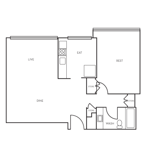 black and white floorplan image