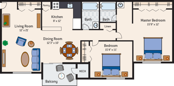 Hermitage Square 2 Bedroom