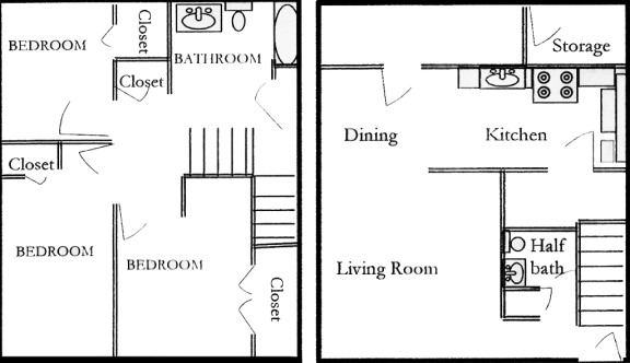 2BR 1.5BA Townhome