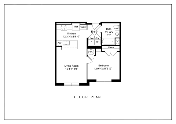 a floor plan of a small house with a bedroom and a living room