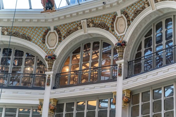 historic details of the interior dome at Art Lofts at Dayton Arcade apartments in Dayton, OH