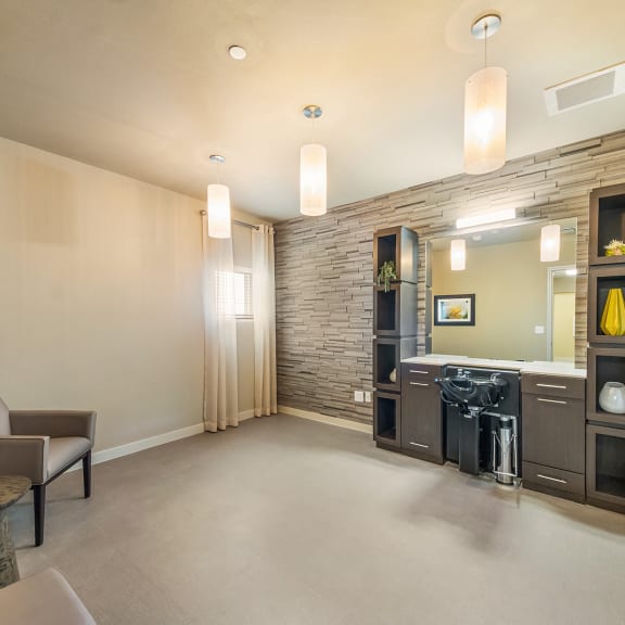 Beauty salon interior, Wheatley Park Senior Apartments San Antonio, TX