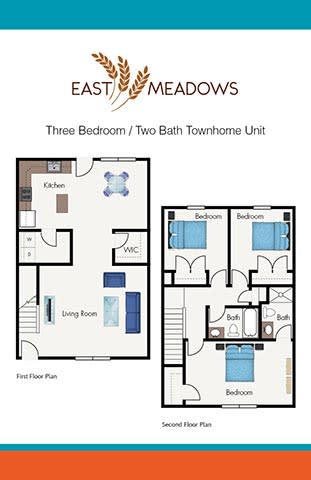 3 bedroom 2 bath townhouse unit, East Meadows