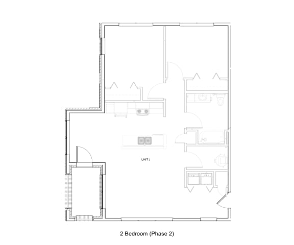 West Park Apartments floor plan for a 2 bedroom 1 bathroom apartment