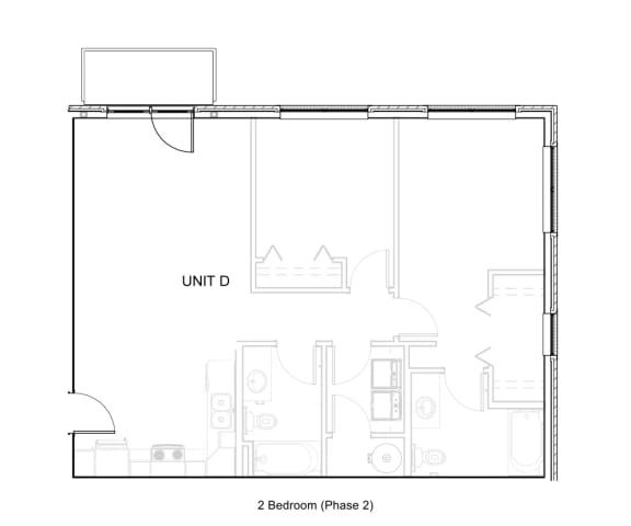 West Park Apartments floor plan of a 2 bedroom garden apartment