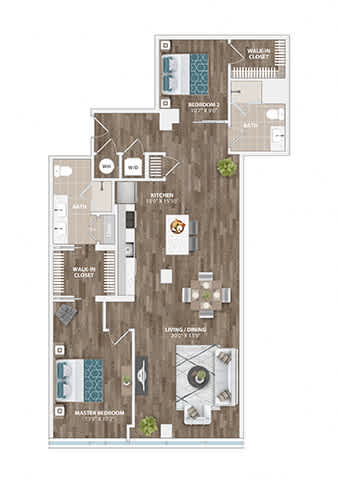 A13D Floor Plan at Sinclaire on Seminary, Alexandria, 22311