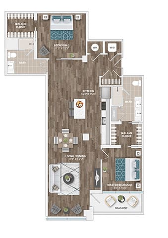 A14D Floor Plan at Sinclaire on Seminary, Alexandria, 22311