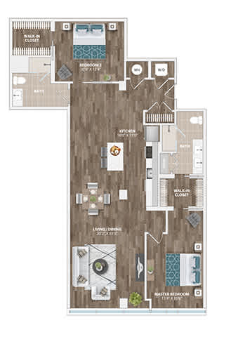 A15D Floor Plan at Sinclaire on Seminary, Alexandria Virginia
