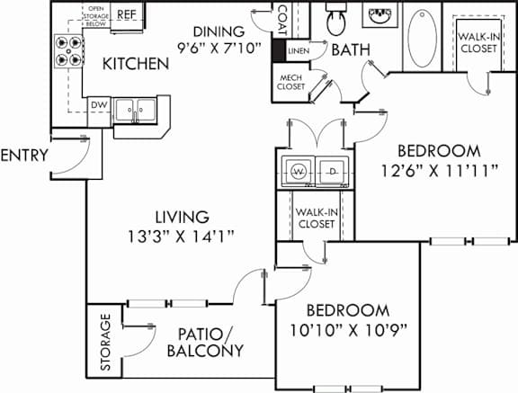 A black and white image of a floor plan for a house.
