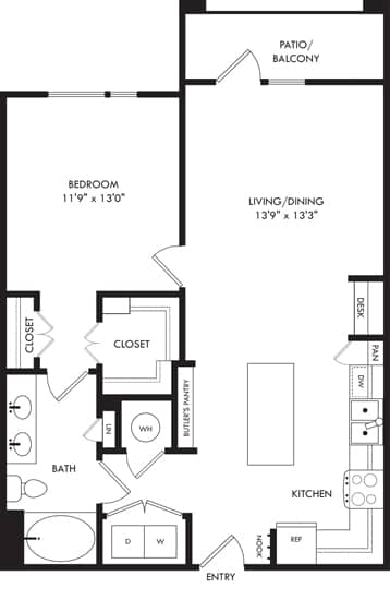 A black and white image of a floor plan for a home.