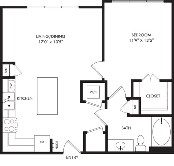 A black and white image of a floor plan for a home.