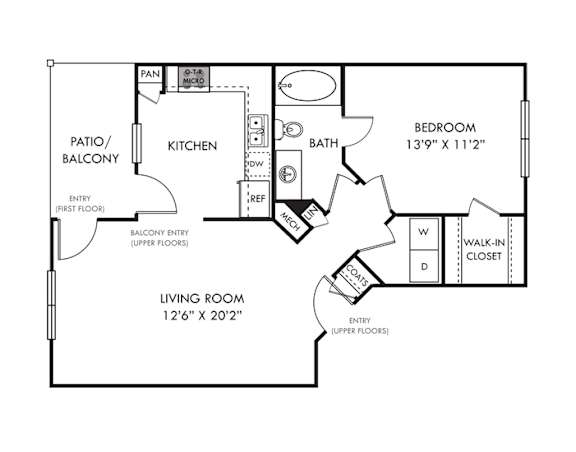 a floor plan of a house with a bedroom and a living room