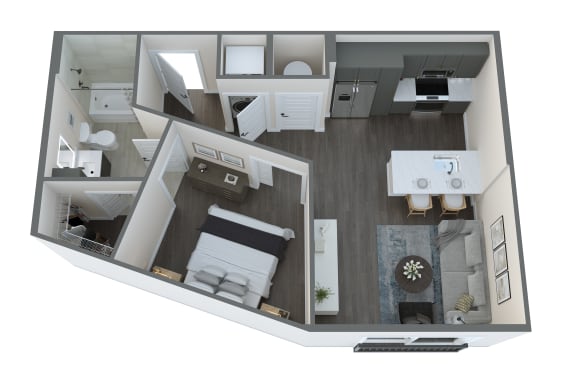 a1 floor plan  1 bedroom with 2 baths  129