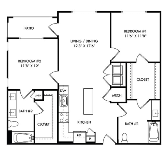a floor plan of a two story house with bedrooms and a kitchen and a bathroom