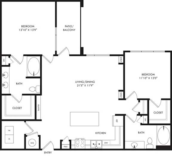 A black and white image of a floor plan for a house.