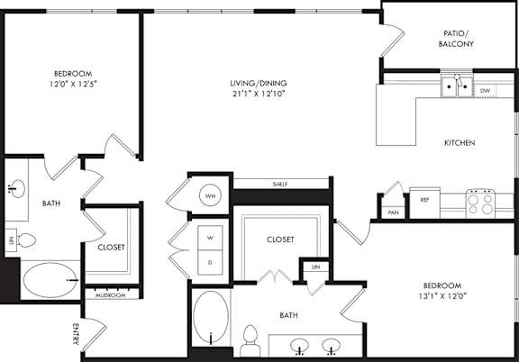 A black and white image of a house floor plan.