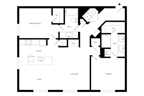 the floor plan of the apartment with the layout of the rooms