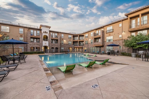our apartments offer a swimming pool and outdoor patio