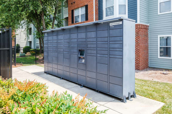 a temporary storage shed in front of a house