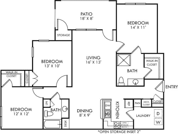 A black and white image of a house floor plan.