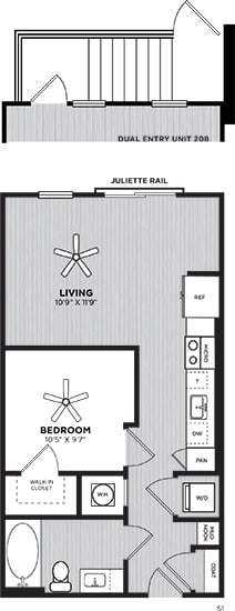 the david studio apartment floorplan.