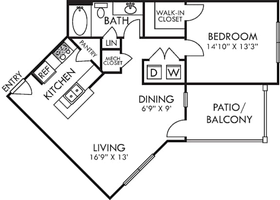 A black and white image of a floor plan for a home.