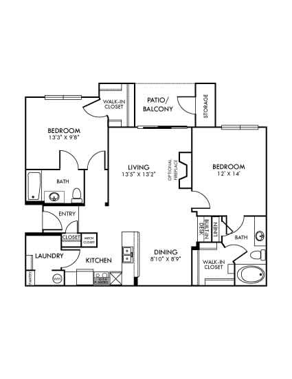 A black and white image of a house floor plan.