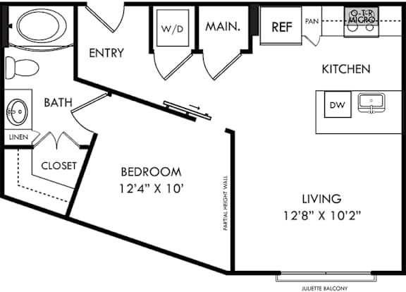a floor plan of a house with a bedroom and a living room