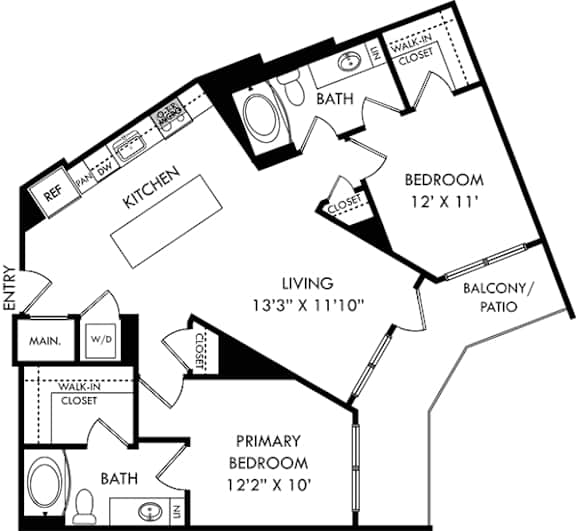 a floor plan of a small house with a bedroom and a living room