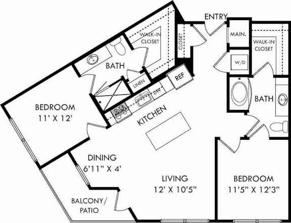 A black and white image of a house floor plan.