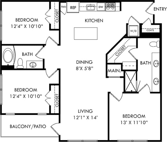 a floor plan of a house with a kitchen and a living room