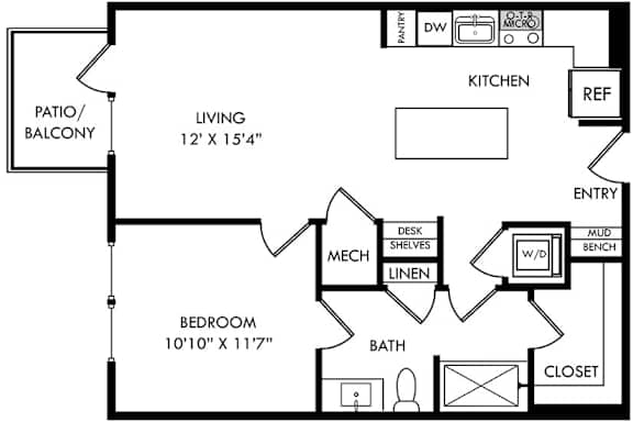 A black and white image of a floor plan for a home.