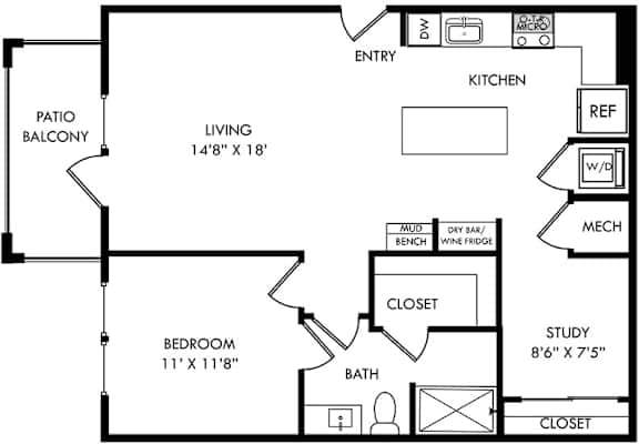 A black and white image of a floor plan for a house.
